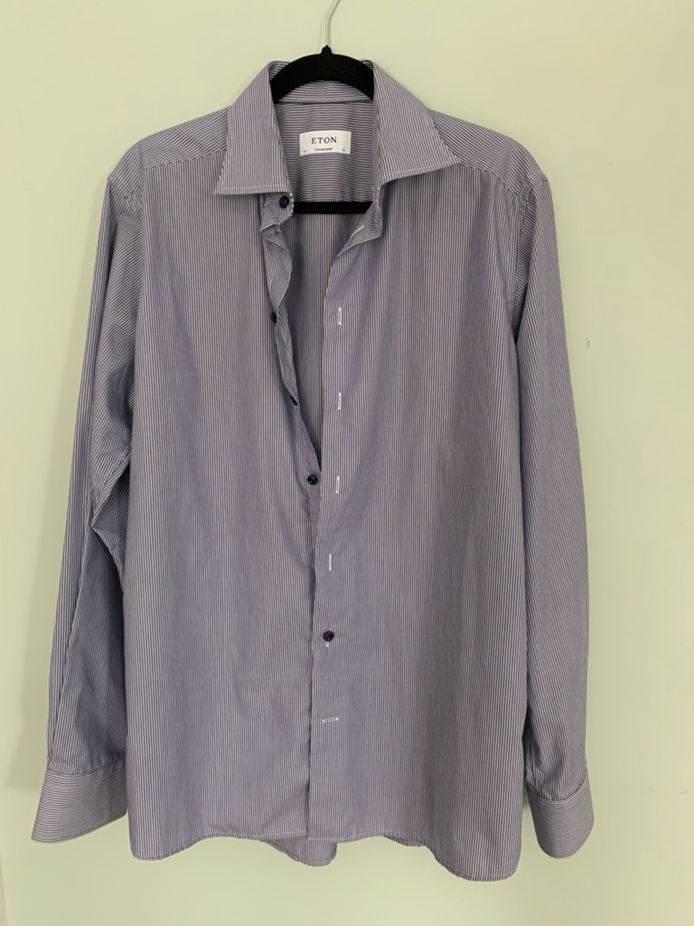 Eton Men's Lavender Pinstripe Dress Shirt